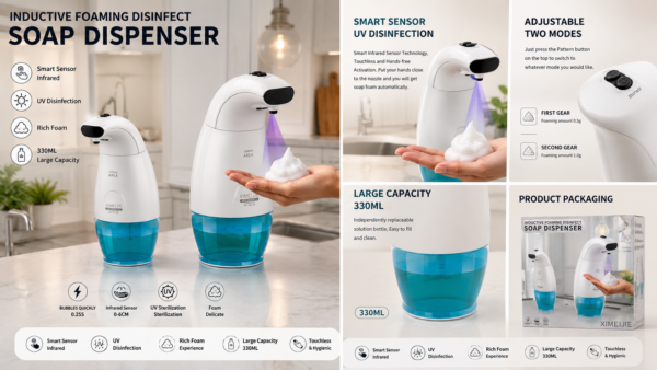 Automatic Touchless Foaming Soap Dispenser 330ML with UV Disinfection