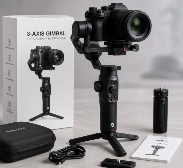 3-Axis Camera Gimbal Stabilizer for DSLR, Mirrorless Camera & Smartphone