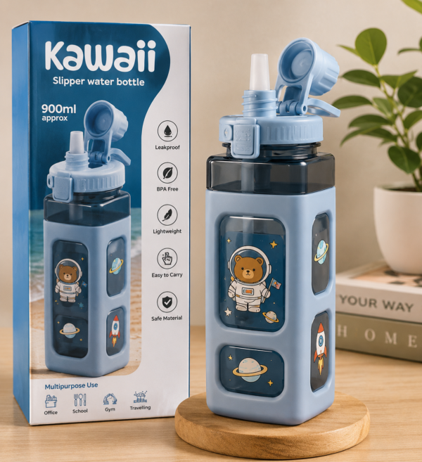 Kawaii 900ML Leakproof Sipper Water Bottle with Straw